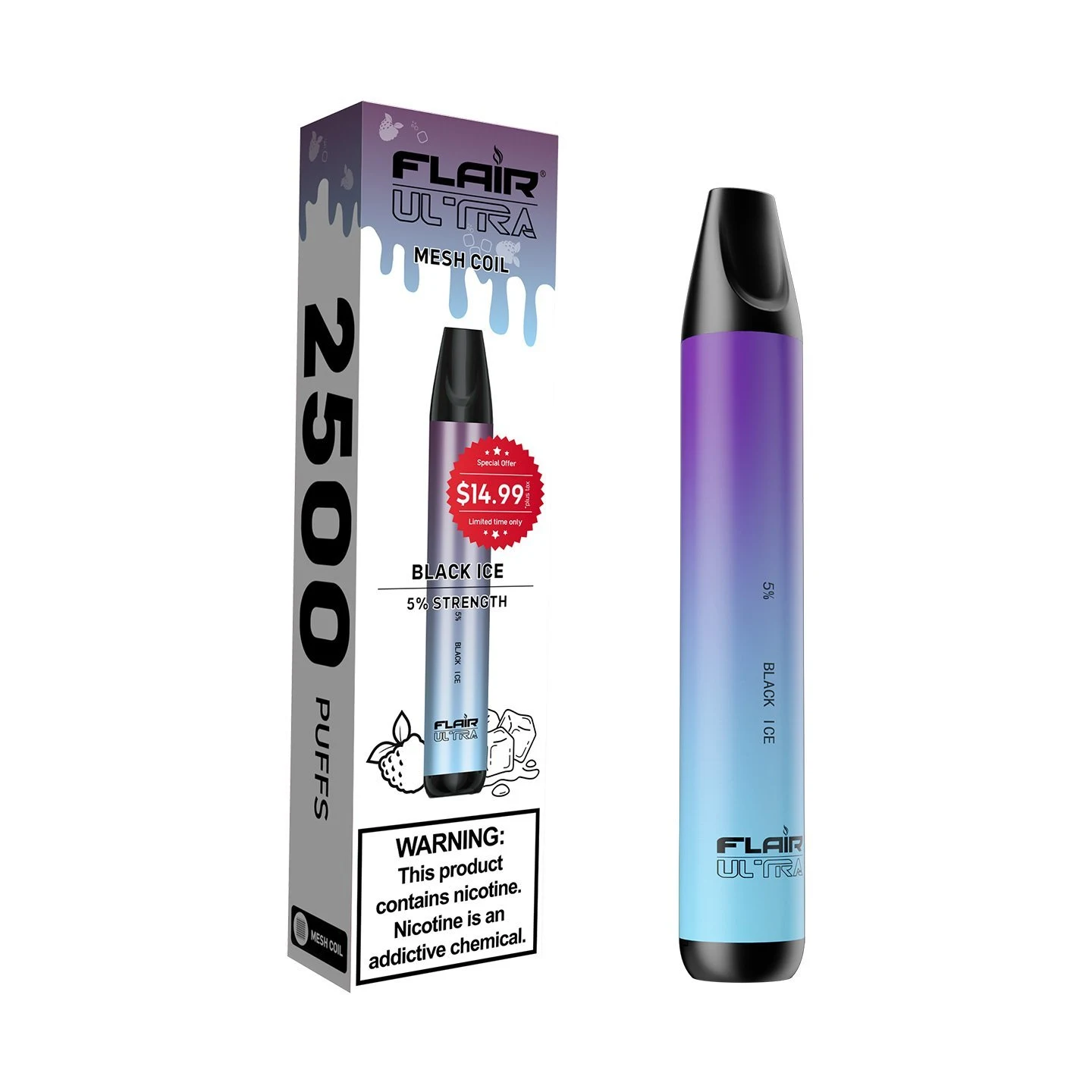 Flair Ultra Black Ice 2500 Puffs