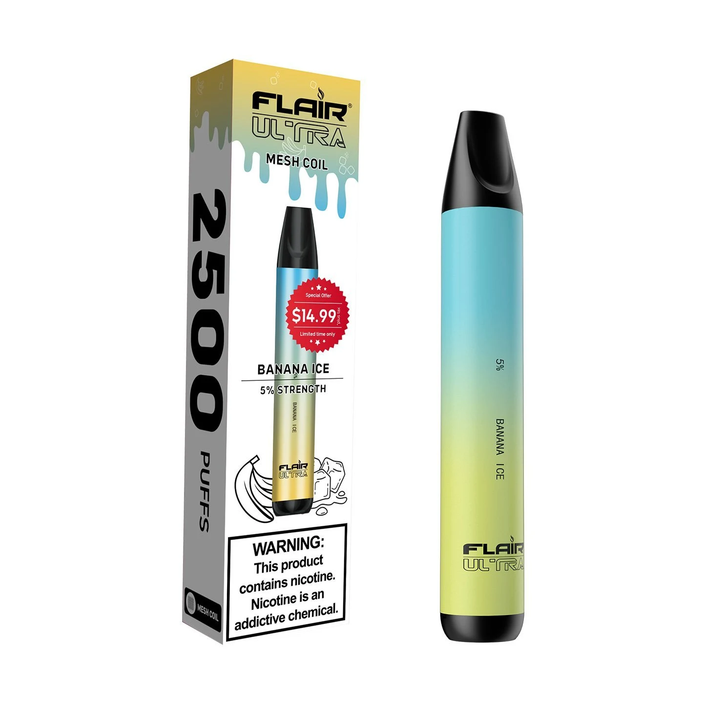 Flair Ultra Banana Ice 2500 Puffs
