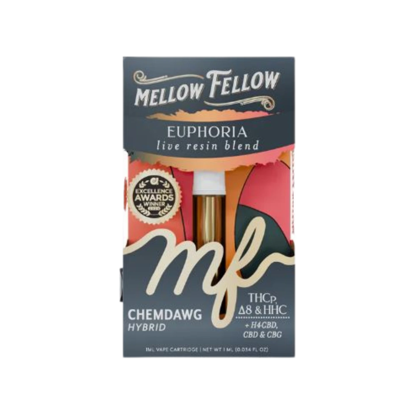 Mellow Fellow 1ml Live Resin Vape Cartridge - Chemdawg (Hybrid)